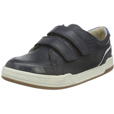 Clarks pojkar Fawn Solo K Sneaker, Marinblå läder 29 EU Clarks pojkar Fawn Solo K Sneaker, Marinblå läder 29 EU