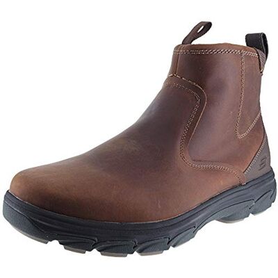 Skechers Chelsea vandringsstövlar för män med dragkedja på sidan, Mörkbrun, 43 EU X-Large Skechers Chelsea vandringsstövlar för män med dragkedja på sidan, Mörkbrun, 43 EU X-Large