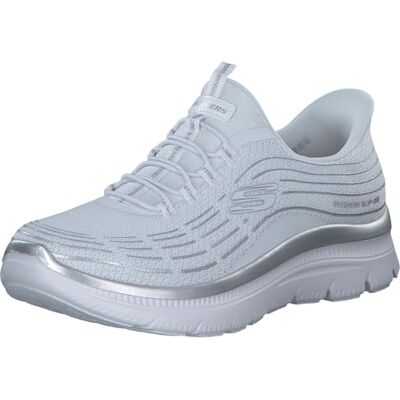 Skechers dam Summits Plus Soft Luster Sneakers, White Mesh/Silver Trim, 35 EU Skechers dam Summits Plus Soft Luster Sneakers, White Mesh/Silver Trim, 35 EU