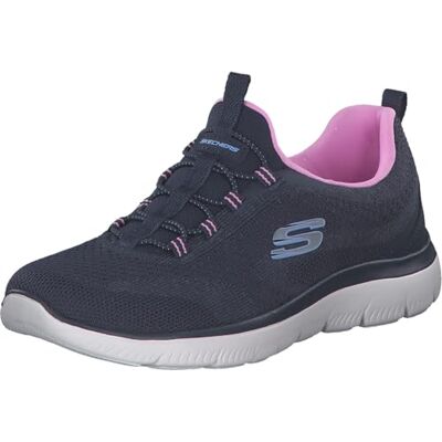 Skechers dam Summits New Nature Sneakers, Navy Knit/Pink & Periwinkle Trim, 35.5 EU Skechers dam Summits New Nature Sneakers, Navy Knit/Pink & Periwinkle Trim, 35.5 EU