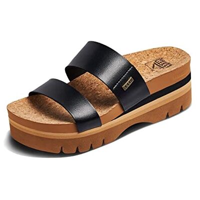 REEF Cushion Vista Higher Womens Platform Fashion Sandal, Arch Support, Ultra Soft Cushion Footbed, Black, 8 REEF Cushion Vista Higher Womens Platform Fashion Sandal, Arch Support, Ultra Soft Cushion Footbed, Black, 8