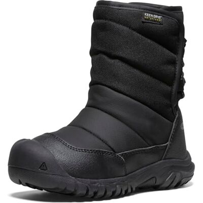 KEEN Unisex barn puffrider vattentät snöstövlar, Svart stålgrå, 24 EU KEEN Unisex barn puffrider vattentät snöstövlar, Svart stålgrå, 24 EU