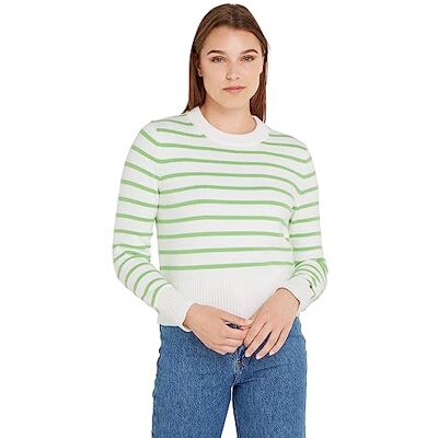 Tommy Hilfiger damtröjor, Breton Stp/Ecru/Spring Lime, XXS Tommy Hilfiger damtröjor, Breton Stp/Ecru/Spring Lime, XXS