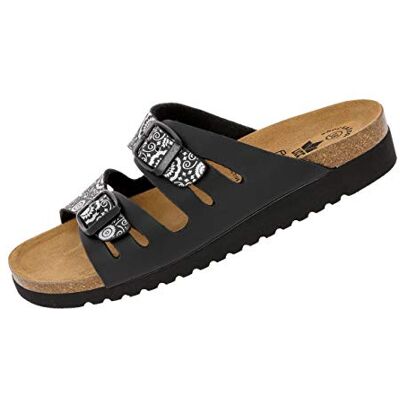 Lico BIOLINE LADY Dam Tofflor, Svart/silver, 42 EU Lico BIOLINE LADY Dam Tofflor, Svart/silver, 42 EU