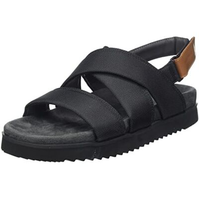 Tommy Hilfiger herr Hilfiger Mix Strappy Sandal, Svart, 42 EU Tommy Hilfiger herr Hilfiger Mix Strappy Sandal, Svart, 42 EU