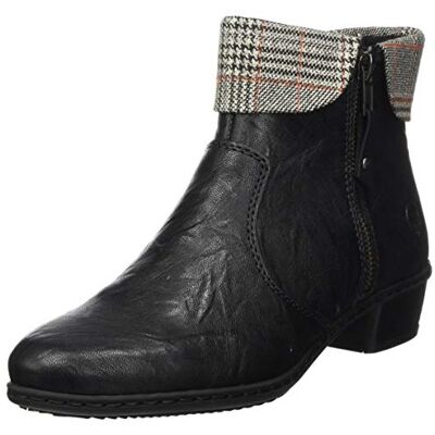 Rieker Ankle Boots Y07A8, damkängor, Svart grå rost svart 02, 36 EU Rieker Ankle Boots Y07A8, damkängor, Svart grå rost svart 02, 36 EU