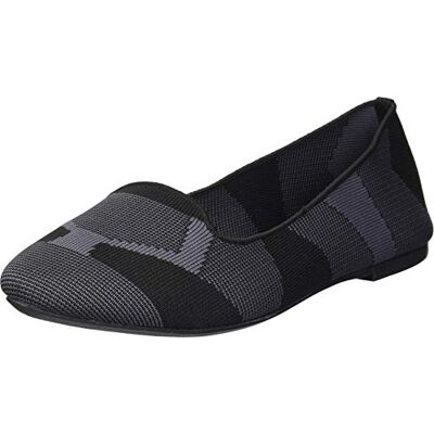 Skechers Dam Cleo Sherlock konstruerad stickad loafer skimmer, Svart, 39 EU Skechers Dam Cleo Sherlock konstruerad stickad loafer skimmer, Svart, 39 EU
