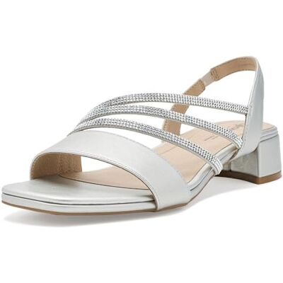 LifeStride Joy Strappy Sandal för kvinnor, SILVER, 9 Wide LifeStride Joy Strappy Sandal för kvinnor, SILVER, 9 Wide