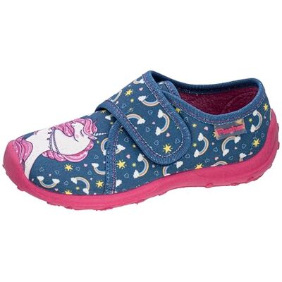 Fischer Markenschuh Flickor-kardborreband-tofflor med enhörningstryck Fischer Markenschuh Flickor-kardborreband-tofflor med enhörningstryck
