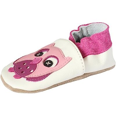 Beck Babyflicka liten uggla tofflor, Vit, 18 EU Beck Babyflicka liten uggla tofflor, Vit, 18 EU