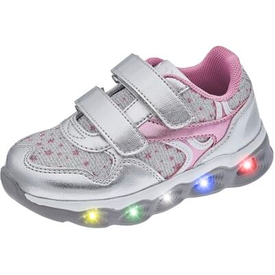 Chicco Sneaker Med Ljus I Sulan Och Dubbel Kardborreband Unisex barn Design i Italien, Silver, 32 EU Chicco Sneaker Med Ljus I Sulan Och Dubbel Kardborreband Unisex barn Design i Italien, Silver, 32 EU