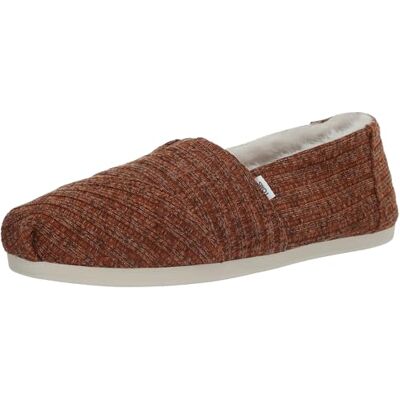 TOMS Alpargata Cloudbound loafer för kvinnor platt, Bränd orange ribbstickad fuskpäls, 40 EU TOMS Alpargata Cloudbound loafer för kvinnor platt, Bränd orange ribbstickad fuskpäls, 40 EU