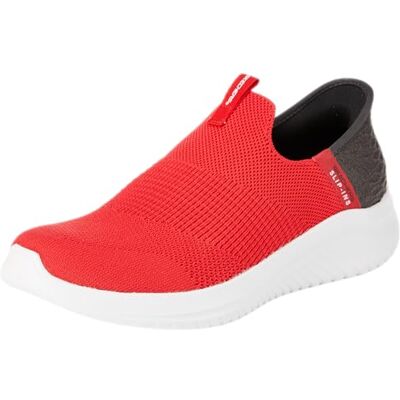 Skechers pojke Slip-On, Röd textil svart trim, 28 EU Skechers pojke Slip-On, Röd textil svart trim, 28 EU