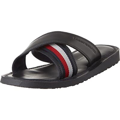 Tommy Hilfiger Herr Hilfiger Criss Cross Sandal, Öken himmel, 40 EU Tommy Hilfiger Herr Hilfiger Criss Cross Sandal, Öken himmel, 40 EU