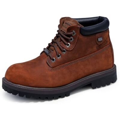Skechers herr Sargeants-verdict Waterproof BootMode Känga Vardaglig, vattentät, luftkylt minnesskum, läder, snörning Skechers herr Sargeants-verdict Waterproof BootMode Känga Vardaglig, vattentät, luftkylt minnesskum, läder, snörning