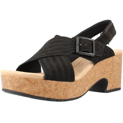 Clarks Nerisa West Womens Black Nubuck, 6.5 Clarks Nerisa West Womens Black Nubuck, 6.5