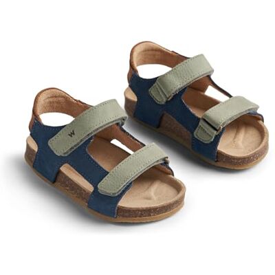 Wheat – tåfria kork-sandaler Corey – unisex – äkta läder, 1043 blå, 25 EU Wheat – tåfria kork-sandaler Corey – unisex – äkta läder, 1043 blå, 25 EU