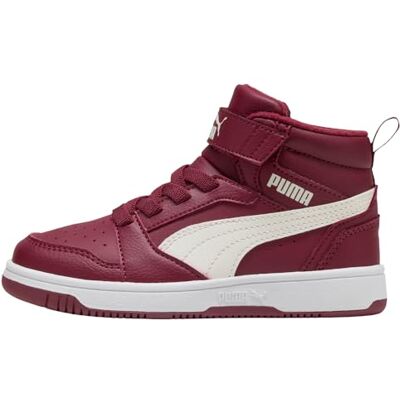PUMA Unisex barn Rebound V6 Mid WTR Ac+ Ps Sneaker, Team Regal röd varm vit vit, 31.5 EU PUMA Unisex barn Rebound V6 Mid WTR Ac+ Ps Sneaker, Team Regal röd varm vit vit, 31.5 EU