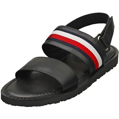 Tommy Hilfiger herr CORE Hilfiger LTH Strappy Sandal, svart, 6.5 UK, Svart, 40 EU Tommy Hilfiger herr CORE Hilfiger LTH Strappy Sandal, svart, 6.5 UK, Svart, 40 EU