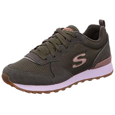 Skechers dam Og 85 Gold'n Gurl Sneakers, Olivmocka nylon nät roséguld trim gammal, 36 EU Skechers dam Og 85 Gold'n Gurl Sneakers, Olivmocka nylon nät roséguld trim gammal, 36 EU