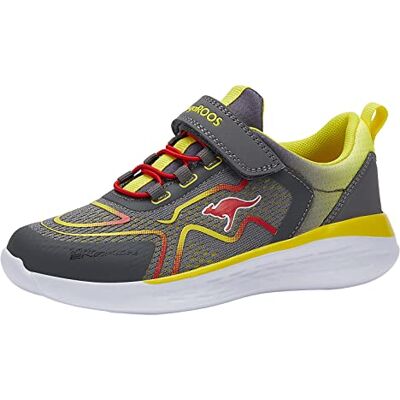 KangaROOS Unisex barn Kq-phara Ev sneakers, Stålgrå citron krom, 33 EU KangaROOS Unisex barn Kq-phara Ev sneakers, Stålgrå citron krom, 33 EU