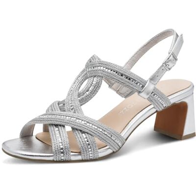 MARCO TOZZI Sandal 2-28374-46, damsandaler, silver, 38 EU MARCO TOZZI Sandal 2-28374-46, damsandaler, silver, 38 EU
