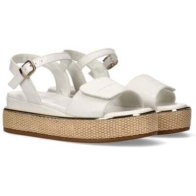 Tommy Hilfiger Celia, logotyp, platåsandaler, vit, 37 Tommy Hilfiger Celia, logotyp, platåsandaler, vit, 37