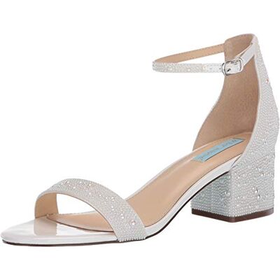 Betsey Johnson Betsey Blue Johnson Women's Mari Heeled Sandal, White, 6.5 M US Betsey Johnson Betsey Blue Johnson Women's Mari Heeled Sandal, White, 6.5 M US