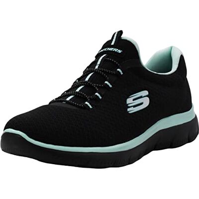 Skechers Dam Go Walk 4-Kindle låg-topp sneakers, Flerfärgad svart aqua, 8 UK Wide Skechers Dam Go Walk 4-Kindle låg-topp sneakers, Flerfärgad svart aqua, 8 UK Wide