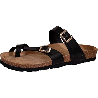Rohde Alba damer, kvinnor, klassiska sandaler, sandaletter, sommarskor, tofflor, fotbädd i kork, 91 svart lack, 35 EU Rohde Alba damer, kvinnor, klassiska sandaler, sandaletter, sommarskor, tofflor, fotbädd i kork, 91 svart lack, 35 EU