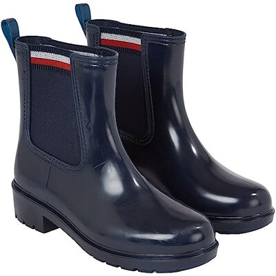 Tommy Hilfiger kvinnors företags elastisk regnstövel låg stövel, Rymdblått, 37 EU Tommy Hilfiger kvinnors företags elastisk regnstövel låg stövel, Rymdblått, 37 EU