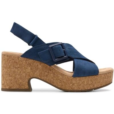 Clarks Nerisa West Womens Navy Nubuck, 3 Clarks Nerisa West Womens Navy Nubuck, 3