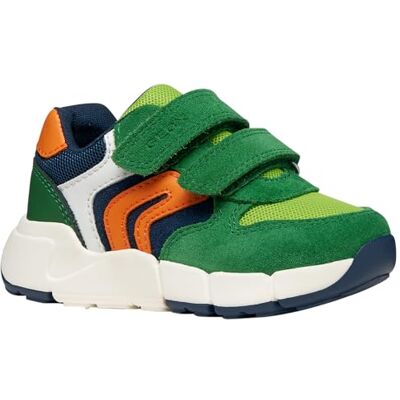 Geox Baby pojkar B FLEXYPER MINI Pojksneakers, grön/orange, 21 EU Geox Baby pojkar B FLEXYPER MINI Pojksneakers, grön/orange, 21 EU