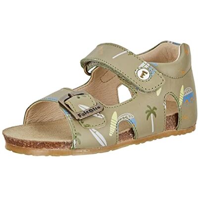 Falcotto BEA-Sandaler i läder med spänne och kardborreband, Stone, 19 EU Falcotto BEA-Sandaler i läder med spänne och kardborreband, Stone, 19 EU