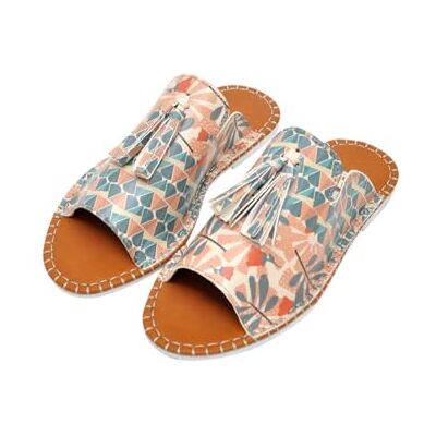 DOGO Kvinnors veganläder flerfärgade sandaler textur mönster-38, Material: Polyester, 38 EU DOGO Kvinnors veganläder flerfärgade sandaler textur mönster-38, Material: Polyester, 38 EU