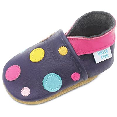 Dotty Fish Baby- och småbarnsskor med mjuk sula. Barfota läderskor för första gången, lätta och flexibla. Halkfri sula, resår i vristen, unisex Marinblå med Färgade Prickar 4-5 år Dotty Fish Baby- och småbarnsskor med mjuk sula. Barfota läderskor för första gången, lätta och flexibla. Halkfri sula, resår i vristen, unisex Marinblå med Färgade Prickar 4-5 år