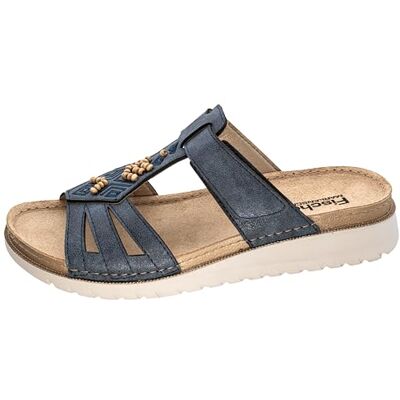 Fischer Markenschuh Fischer Dam Jule platt tofflor, Jeansblå, 37 EU Fischer Markenschuh Fischer Dam Jule platt tofflor, Jeansblå, 37 EU