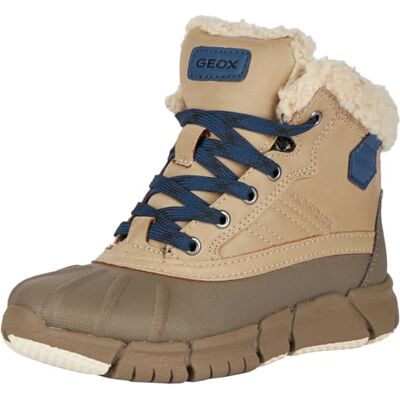 Geox Pojkar J Flexyper Boy B ABX Ankle Boot, Beige blå, 34 EU Geox Pojkar J Flexyper Boy B ABX Ankle Boot, Beige blå, 34 EU