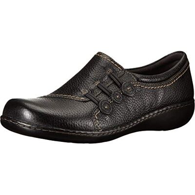 Clarks womens Ashland Effie loafers shoes, Black, 9.5 Wide US Clarks womens Ashland Effie loafers shoes, Black, 9.5 Wide US