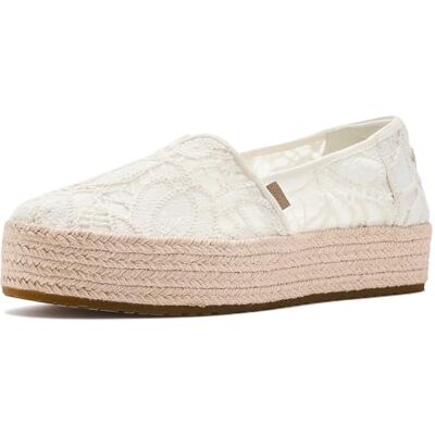 TOMS Valencia kvinnors slipon, pion kanvas (00), 23,5 cm, Vit kanvas, 37.5 EU TOMS Valencia kvinnors slipon, pion kanvas (00), 23,5 cm, Vit kanvas, 37.5 EU
