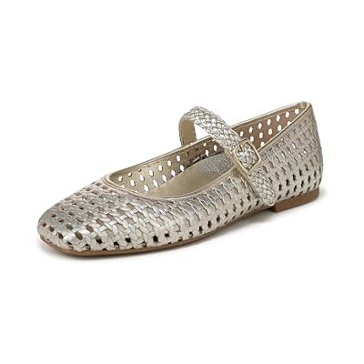 Vionic Alameda vävda Mary Jane-skor för kvinnor, Guld läder, 7 UK Wide Vionic Alameda vävda Mary Jane-skor för kvinnor, Guld läder, 7 UK Wide