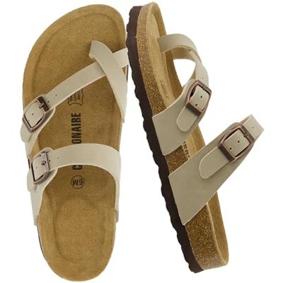 CUSHIONAIRE Luna Sandal med fotbädd av kork + comfort, STEN, 39 EU bred CUSHIONAIRE Luna Sandal med fotbädd av kork + comfort, STEN, 39 EU bred