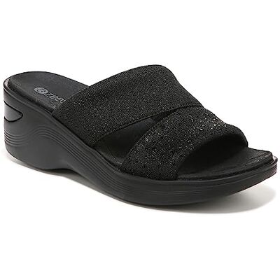 LifeStride BZees Dynasti ljus kilsandal för kvinnor, svart glittrande stickad, 7 UK, Svart gnistrande stickning, 40 EU LifeStride BZees Dynasti ljus kilsandal för kvinnor, svart glittrande stickad, 7 UK, Svart gnistrande stickning, 40 EU