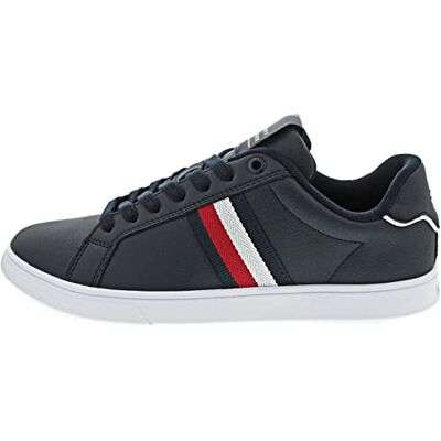 Tommy Hilfiger herr företags läder kopp ränder Fm0fm04732 Cupsole sneaker, Blå ökenhimmel, 40 EU Tommy Hilfiger herr företags läder kopp ränder Fm0fm04732 Cupsole sneaker, Blå ökenhimmel, 40 EU