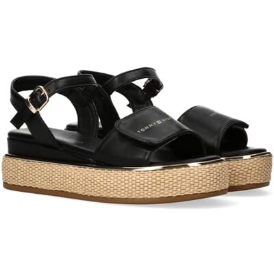 Tommy Hilfiger Celia, logotyp, platåsandaler, svart, 39 Tommy Hilfiger Celia, logotyp, platåsandaler, svart, 39