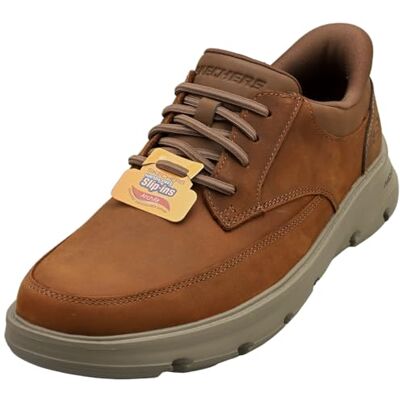 Skechers herr Arch Fit Garza Sneaker, Mörkbrunt läder syntetisk, 43 EU Skechers herr Arch Fit Garza Sneaker, Mörkbrunt läder syntetisk, 43 EU