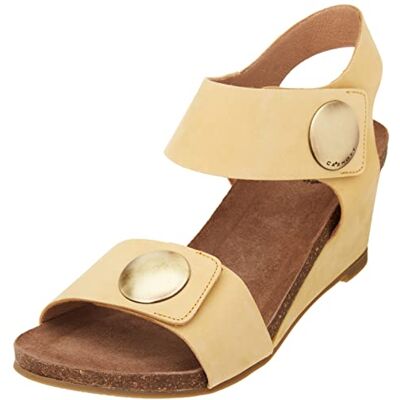 CA'SHOTT A/S Dam CASALBERTA Kardborreband nubuck Heeled Sandal, gul, 36 EU, GUL, 36 EU CA'SHOTT A/S Dam CASALBERTA Kardborreband nubuck Heeled Sandal, gul, 36 EU, GUL, 36 EU