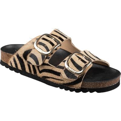 Scholl Dam Noelle Sandal, Zebra beige svart, 38 EU Scholl Dam Noelle Sandal, Zebra beige svart, 38 EU