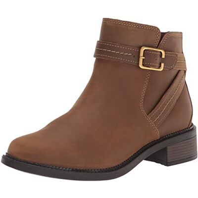 Clarks Maye rem-ankelstövel för kvinnor, Mörkt solbrunt läder, 7 Clarks Maye rem-ankelstövel för kvinnor, Mörkt solbrunt läder, 7
