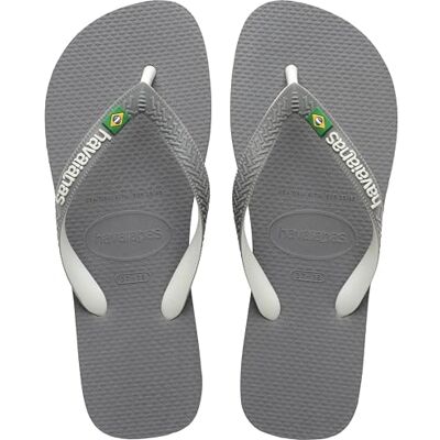 Havaianas unisex vuxen Brasil Mix Flipflop, Stålgrå vit, 43/44 EU Havaianas unisex vuxen Brasil Mix Flipflop, Stålgrå vit, 43/44 EU